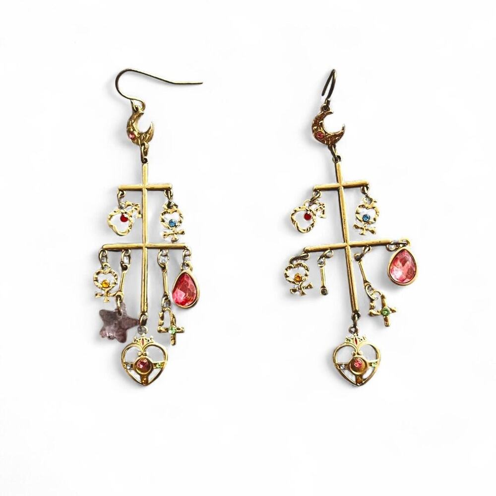 Discontinued sailor moon cosmic heart dangle earrings